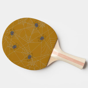 Pala De Ping Pong telaraña y calabazas de Halloween