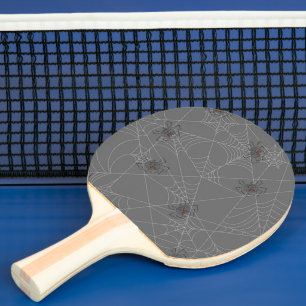 Pala De Ping Pong telaraña y calabazas de Halloween
