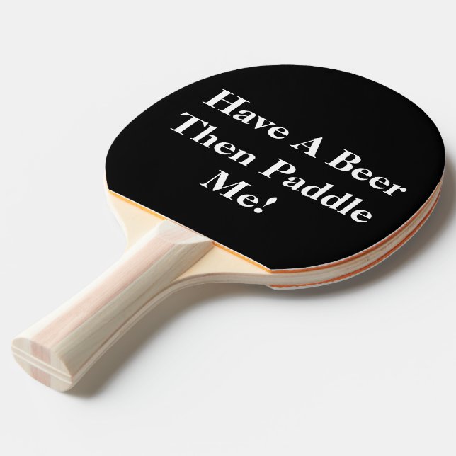 Pala De Ping Pong Ten Una Cerveza - Paddle De Ping-Pong Blanco Y Neg (Ángulo frontal)