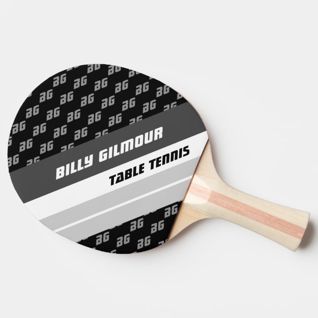 Pala De Ping Pong tenis de mesa con rayas diagonales de nombre . bc (Lateral)