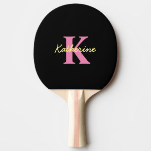 Pala De Ping Pong Tenis de mesa moderno negro monogramado personaliz