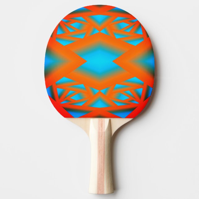 Pala De Ping Pong Tequila Sunrise Ombre Geométrico Resumen Arte (Anverso)