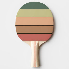 Pala De Ping Pong Terracota Verde Negro Marrón Sobre Papel Acuático