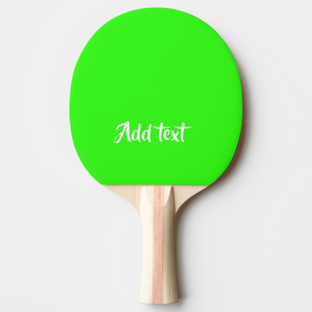 Pala De Ping Pong texto personalizado verde claro plano (Anverso)
