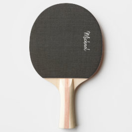 Pala De Ping Pong Textura de lienzo natural monogramada