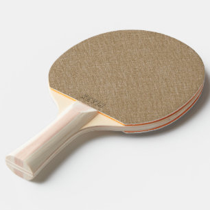 Pala De Ping Pong Textura de lino beige monograma mínimo