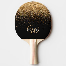 Pala De Ping Pong Textura de lujo elegante con brillo dorado       