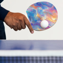 Pala De Ping Pong Textura de mármol ondulado de ópalo colorido