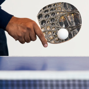 Pala De Ping Pong Textura de piel de lagarto marrón americano