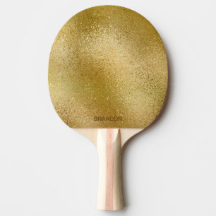 Pala De Ping Pong Textura de vidrio brillante iridiscente de oro ric