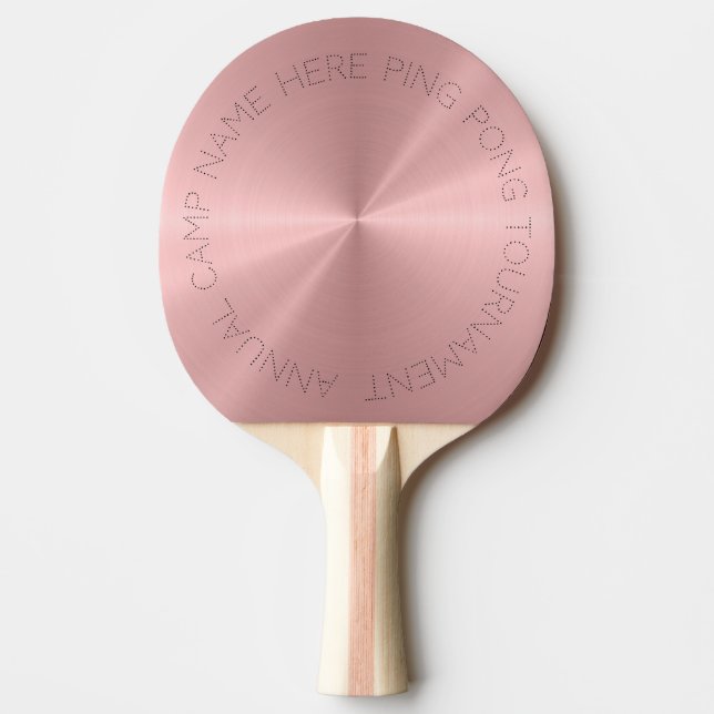 Pala De Ping Pong Textura radial metálica Rosa personalizada (Anverso)