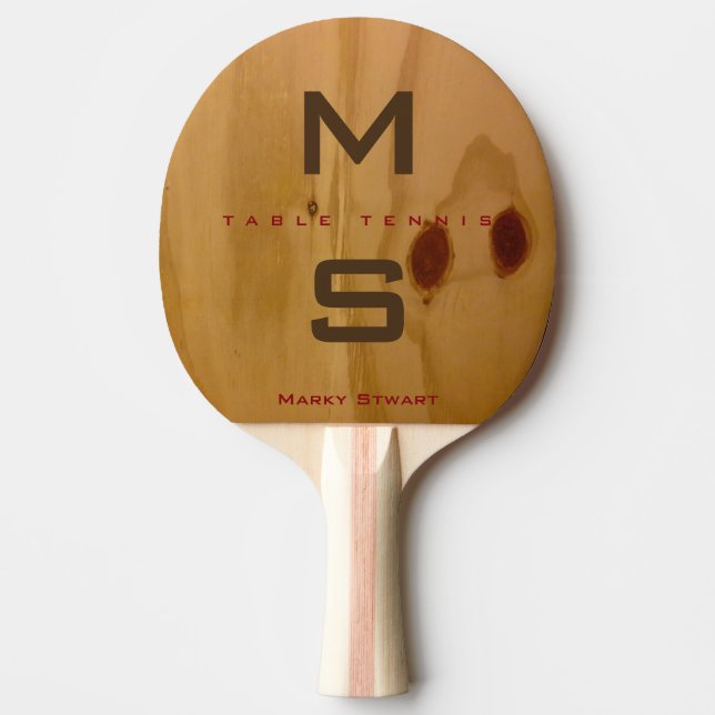 Pala De Ping Pong textura rústica de madera / granos de madera con n (Anverso)