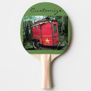 Pala De Ping Pong Thunder_Cove, minúscula caravana roja personaliza