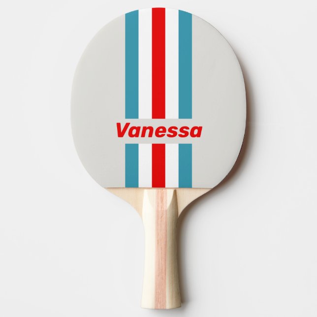 Pala De Ping Pong Thunderbird con franjas y nombre (Anverso)