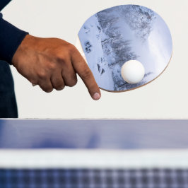 Pala De Ping Pong Tierras maravillosas del invierno, niebla, bosque 