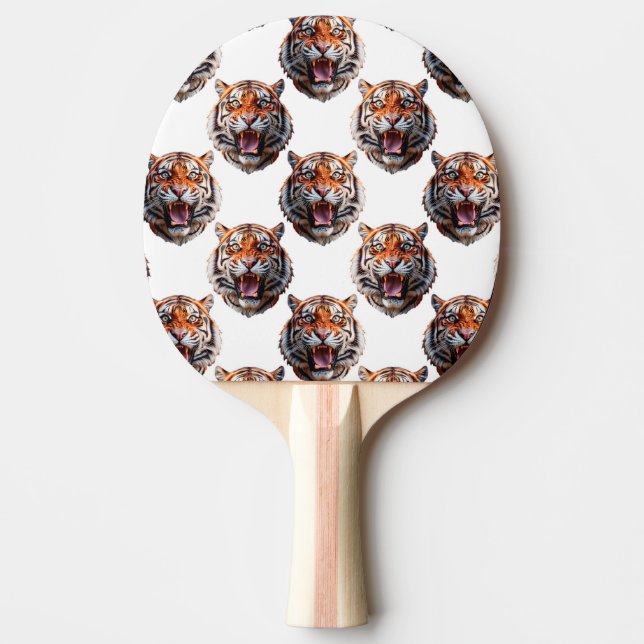 Pala De Ping Pong Tiger Head Pattern Design - White   (Anverso)