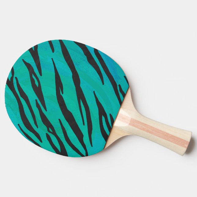 Pala De Ping Pong Tigre negro e impresión Verde azulada (Reverso)