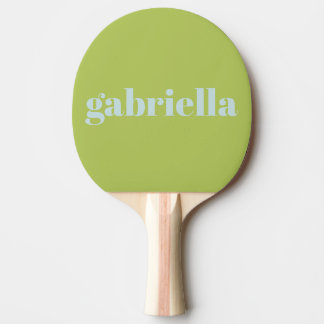 Pala De Ping Pong Tipografía Negrita Azul Verde Lima Nombre Personal