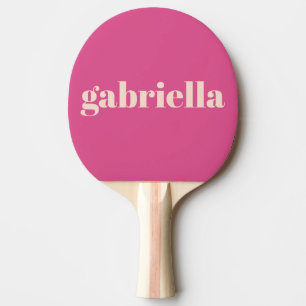 Pala De Ping Pong Tipografía Personalizada de Color Rosa Caliente y 