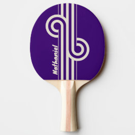 Pala De Ping Pong Tira de parra retro con nombre