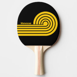 Pala De Ping Pong Tira de rizos nostálgica de Safety Bee con nombre