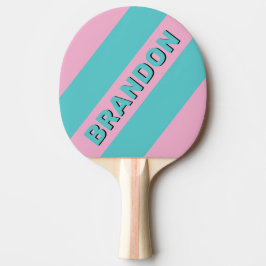 Pala De Ping Pong Tiras audaces retro de South Beach con nombre