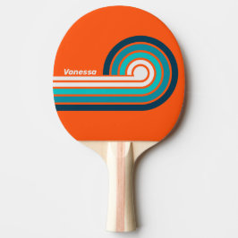 Pala De Ping Pong Tiras de Curl de Salvavidas Retro con Nombre