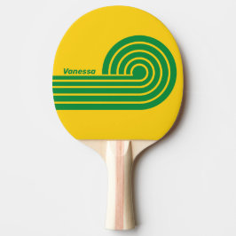 Pala De Ping Pong Tiras de doble rizo de plátano tropical retro con 