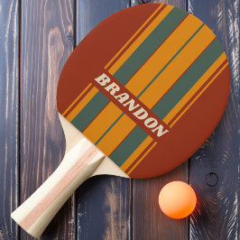 Pala De Ping Pong Tiras de la placa de roya del Naranja retro con no
