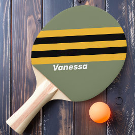 Pala De Ping Pong Tiras de Luz Nocturna Oliva con Nombre