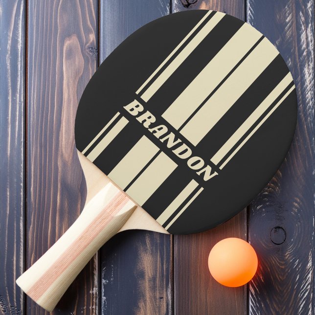 Pala De Ping Pong Tiras de placa de carbón vegetal retro con nombre (Subido por el creador)