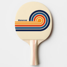 Pala De Ping Pong Tiras de rizo de arcoíris retro del desierto con n