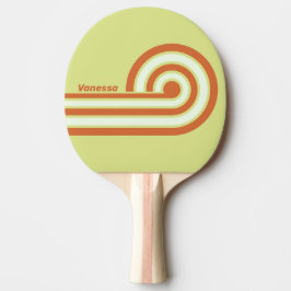 Pala De Ping Pong Tiras de rizo de cactus del desierto retro con nom