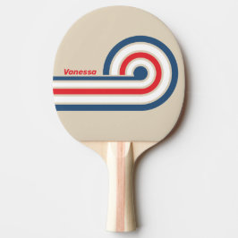 Pala De Ping Pong Tiras de rizo de escuadrón vintage con nombre