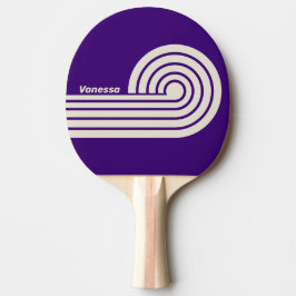 Pala De Ping Pong Tiras de rizo de parra retro con nombre