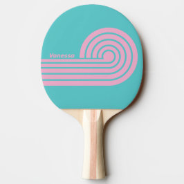 Pala De Ping Pong Tiras de rizo de South Beach Retro con nombre