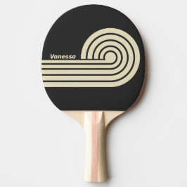 Pala De Ping Pong Tiras de rizo dual de carbón retro con nombre