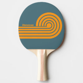 Pala De Ping Pong Tiras de rizo dual Retro Sunshine con nombre