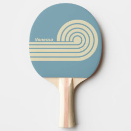 Pala De Ping Pong Tiras de rizo duales del océano retro con nombre