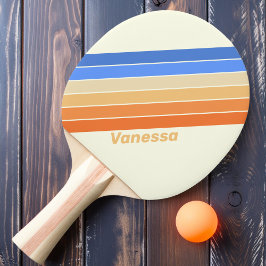 Pala De Ping Pong Tiras de sol del océano vintage con nombre