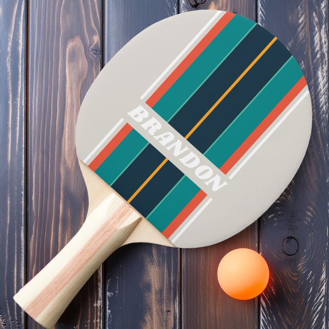 Pala De Ping Pong Tiras de tabla de arcoíris del océano retro con no (Subido por el creador)