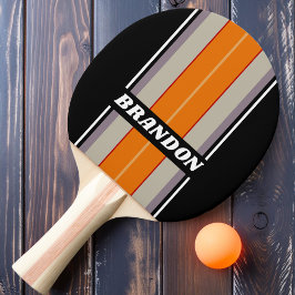 Pala De Ping Pong Tiras de tablero de arcoiris retro con nombre