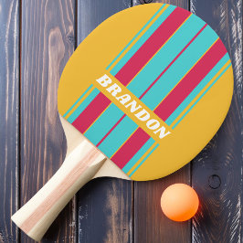 Pala De Ping Pong Tiras de tablero de brisa tropical retro con nombr