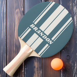 Pala De Ping Pong Tiras de tablero dual gris pizarra retro con nombr