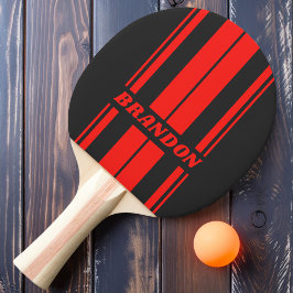 Pala De Ping Pong Tiras de tablero dual oscuro retro con nombre