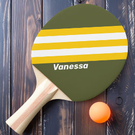 Pala De Ping Pong Tiras Nostálgicas de Miel Verde con Nombre