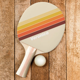 Pala De Ping Pong Tiras retro con nombre