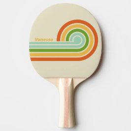 Pala De Ping Pong Tiras rizadas callejeras ABC retro con nombre