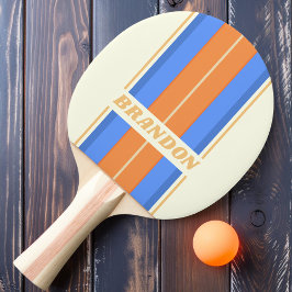 Pala De Ping Pong Tiras vintage de la placa Ocean Sun con nombre