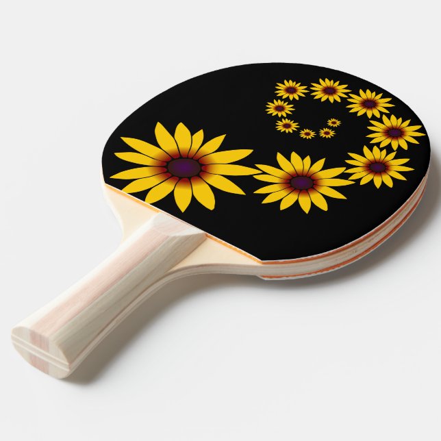 Pala De Ping Pong Tischtennisschläger con sombrero amarillo de sol - (Ángulo frontal)